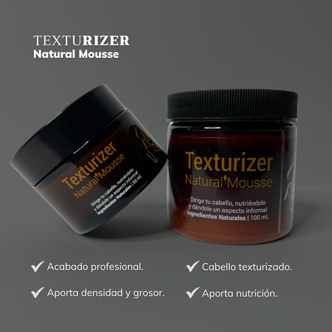 REBEL Texturizer Natural Mousse textura - Cera pelo fijación profesional - Larga Duración - 100 ml/50 ml- Cuidado Intenso del Cabello - Textura y Densidad - Efecto y Acabado Mate