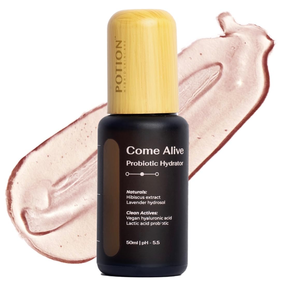PotionCome Alive Face Serum for all skin types with Hyaluronic and Lactic Acid, PH 5.5, Skin Hydrating, Brightening, Chemical Free, Paraben Free, Plant Derived, Vegan, 50 ml