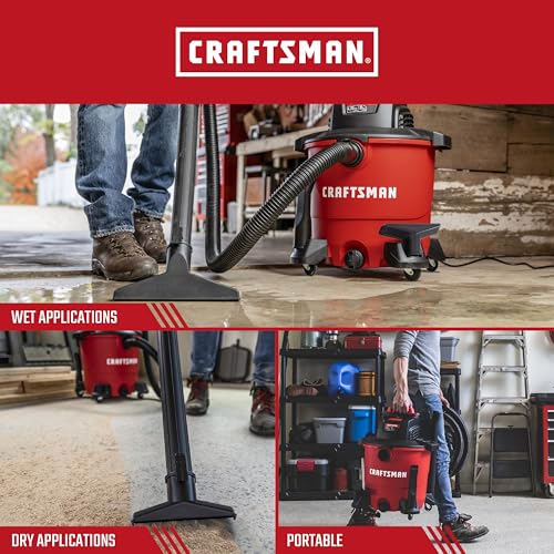 CRAFTSMAN CMXEVBE18690 9 Gallon 4.25 Peak HP Wet Dry Vac, Portable Shop Vacuum Wet and Dry with Filter, Dust Bag, Dusting Brush, Hose and Attachments for Home, Garage and Automotive Cleaning by CRAFTSMAN - Image 4