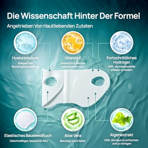 Plantifique Gesichtsmaske V-line Hyaluron Face Mask 5er Set | Face Tape | Doppelkinn | Face Mask Vegan | Masken Beauty | Jawline | Korean Beauty Kinn Straffen