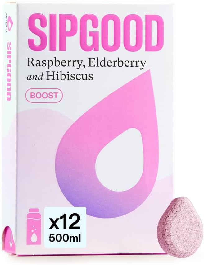 Raspberry, Elderberry & Hibiscus Water Drops, Zero Calorie Hydration Tablets with Electrolytes & Vitamins, Sugar Free Waterdrops (1 pack of 12 Drops)