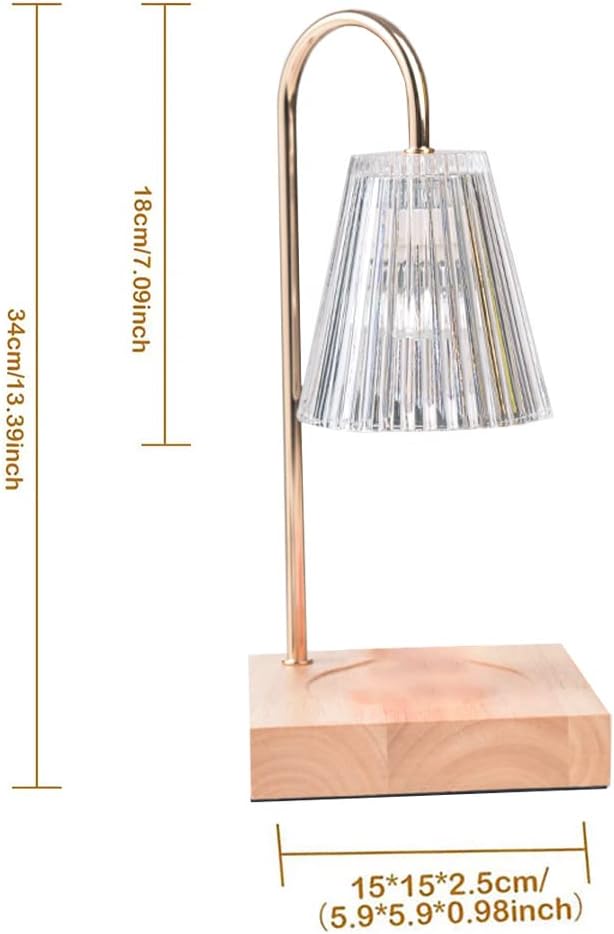 Singring Candle Warmer Lamp Gold Electronic Melting Wax Crystal Lamp with Timer Brightness Adjustable for Large Jar Scented Wax Melts with 2 Bulbs (Champagne Gold) : Home & Kitchen