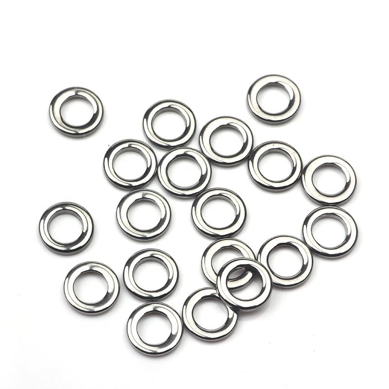 100 piezas anillos sólidos de acero inoxidable para pesca miniatura 7