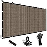 Shade&Beyond 90% Sun Shade Cloth with Grommets, 8' X 12' Pergola Shade Cover Canopy, Mesh Tarp Sun Screens for Patio, Outdoor, Garden, Backyard, Mocha