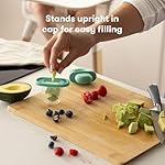 Frida Baby Push Pop Feeder, Baby Fruit Feeder to Safely Introduce New Foods, Valentines Day Gifts for Kids, Fresh + Frozen Food Silicone Feeder for Babies, BPA Free, Dishwasher Safe | 3 Count, Teal - Image 5