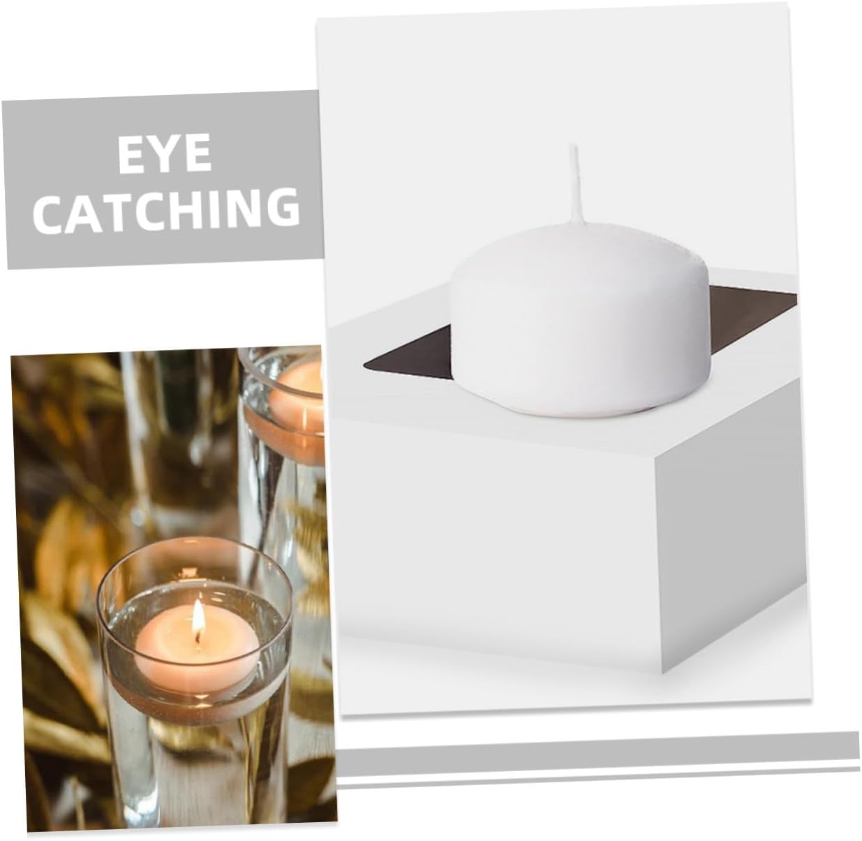TEHAUX 10pcs Dripless Floating Candles for Cylinder Vases Unscented Pool Candles for Wedding Party Centerpieces Lightweight Votive Decorations for Romantic Events and Home Ambiance