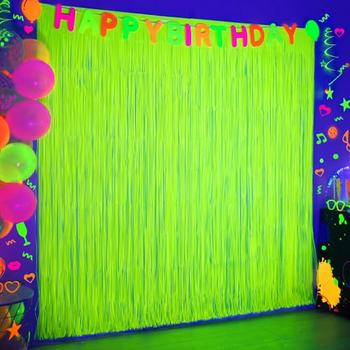 Mega-L Glow in The Dark Party Supplies, 2 Pack Neon Party Decorations 6.6 x 6.6 ft Fluorescent...