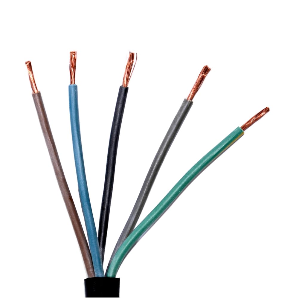 Hilark - Cavo a 5 fili, 2,5 mm2 H05RR-F, 5 x 2,5 mm2 (5 g2,5 mm2) (100 m, nero)