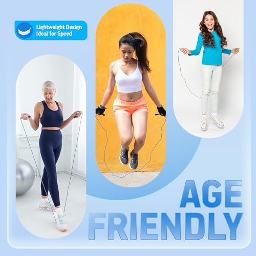 Comba Crossfit PORTENTUM Ligera, con Mangos de Plástico Ergonómicos y Resistentes al Sudor, Comba de Saltar de Longitud Ajustable - Ideal para Fitness, Boxeo, Crossfit y otros Deportes - Imagen 6