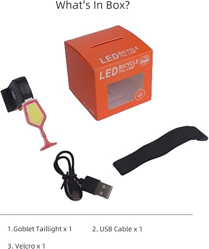 Miniatura 7 de VANAPARK - Luz trasera para bicicleta, luz trasera de bicicleta de forma creativa, luz trasera de bicicleta recargable de 60 lúmenes máx. 60