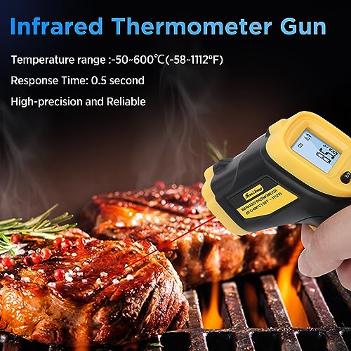Sanliang Infrared Thermometer Laser Temperature Gun -58℉ to 1112℉ with Adjustable Emissivity & Max and Min Measure Laser Digital IR Thermometer Gun Temp IR Surface Tool Heat Temp Gun for Cooking. by SanLiang - Image 2