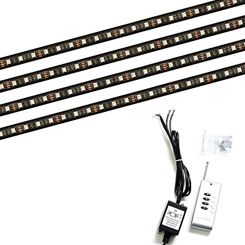 Ijdmtoy 4Pc Set Flexible Multi-Rgb Color Changing Led Wheel-Well Accent Lighting Kit W/Remote, Compatible With Car Suv Truck, Etc #TOP1