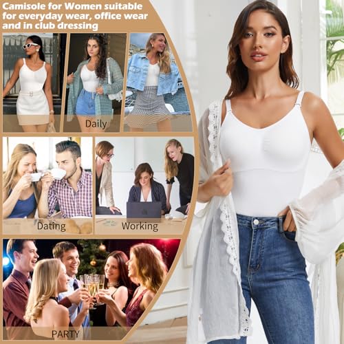 JOYSHAPER Shapewear Camisole for Tummy Control Shapewear with Built in Bra Padded Tank Top V Neck Cami Shaper2