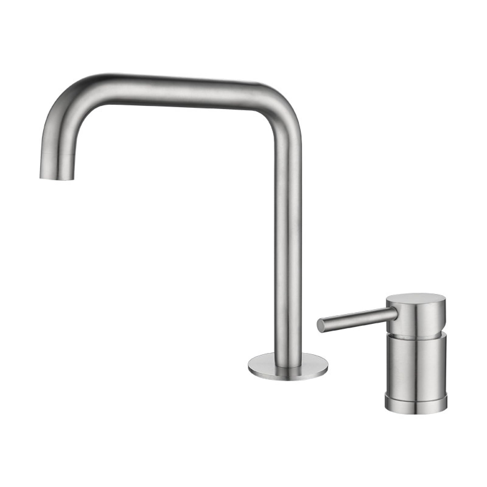 Fanjubei Seven Characters For 'Silk Drawing' Bathroom 304 Stainless Steel Basin Hot And Cold Water Faucet, Brushed Seven-Character Faucet