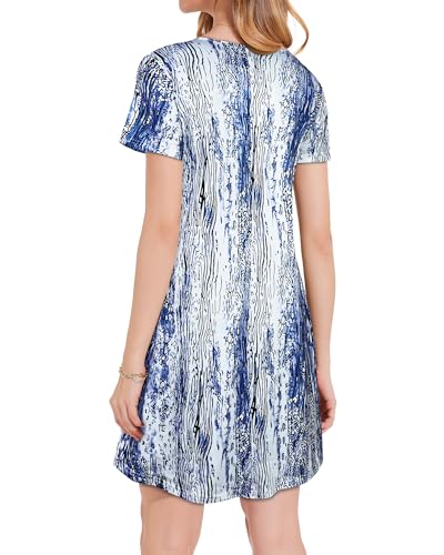 Image of JOLIGAL Summer Dresses for Women Casual Short Sleeve Sundress Scoop Neck Beach T Shirt Dress with Pockets 2026