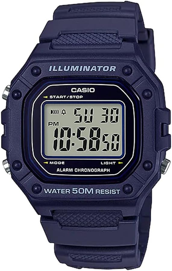 CASIO 青 腕時計 WR 50M Amazon.co.jp: [カシオ] CASIO スタンダード デジタル 腕時計 W-218H