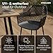 STEELSØN Quasira Gartenstühle 6er Set – Gartensessel wetterfest & UV-resistent – Outdoor Stühle für Balkon/Garten/Terrasse – Loungesessel Schwarz bis 120 kg – Schalenstuhl aus Kunststoff mit Armlehnen