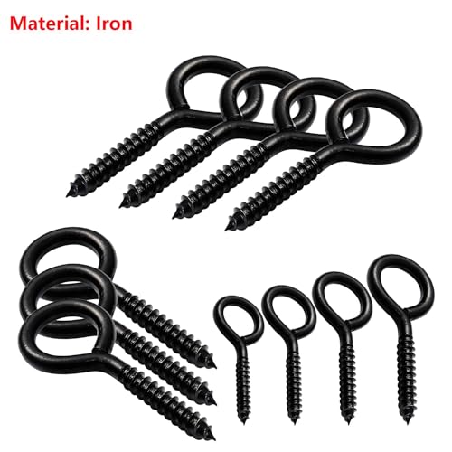 Qrity 20 PCS Eyelet Screws, Eyed Screw Hook 45mm, Self Tapping Screws, Tightening Screw, Ring Screw, Ceiling Hook, Eyebolt - Image 4