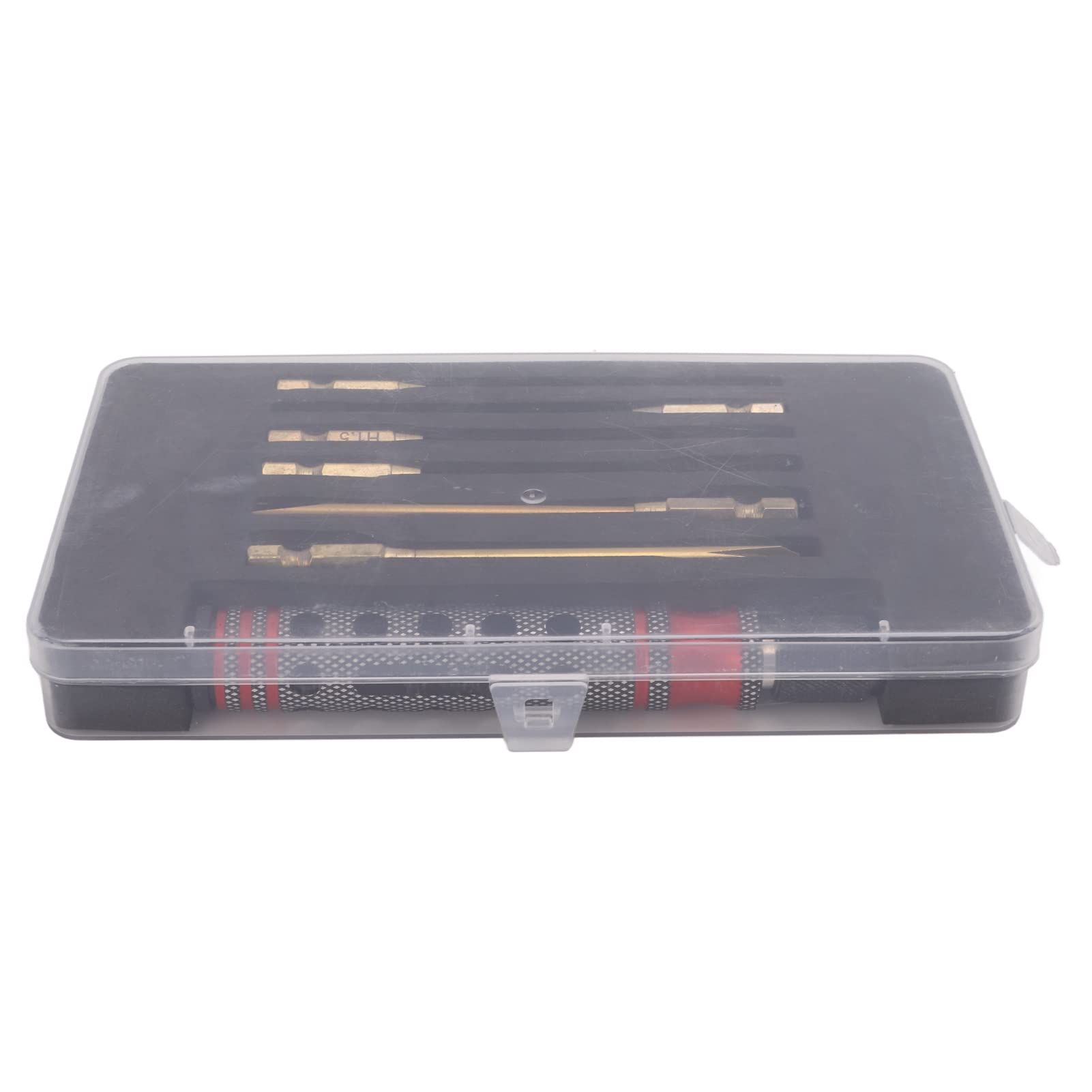 RC-Schraubendreher-Set, 12-in-1-Schraubendreher-Set, tragbares Reparatur-Schraubendreher-Set, abnehmbare Köpfe mit rotem Griff für Drohnen, Modellautos