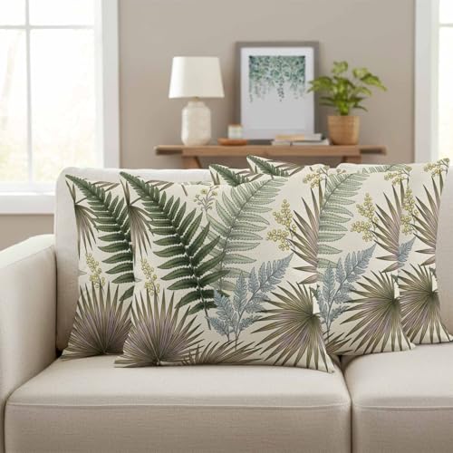 Fern Plants Throw Pillow Covers 18 x 18 Inch Pillow