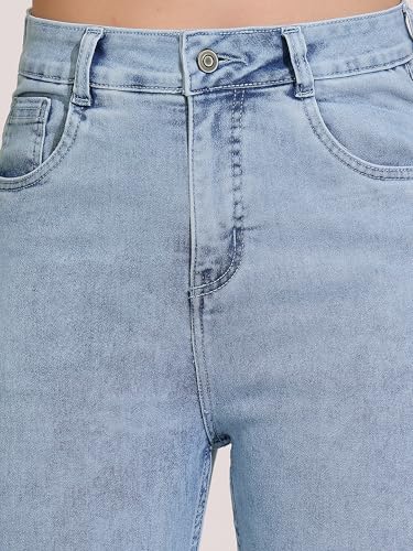 Image of Dolce Crudo Women's Skinny Fit High Rise Cropped Length Stretchable Denim Jeans