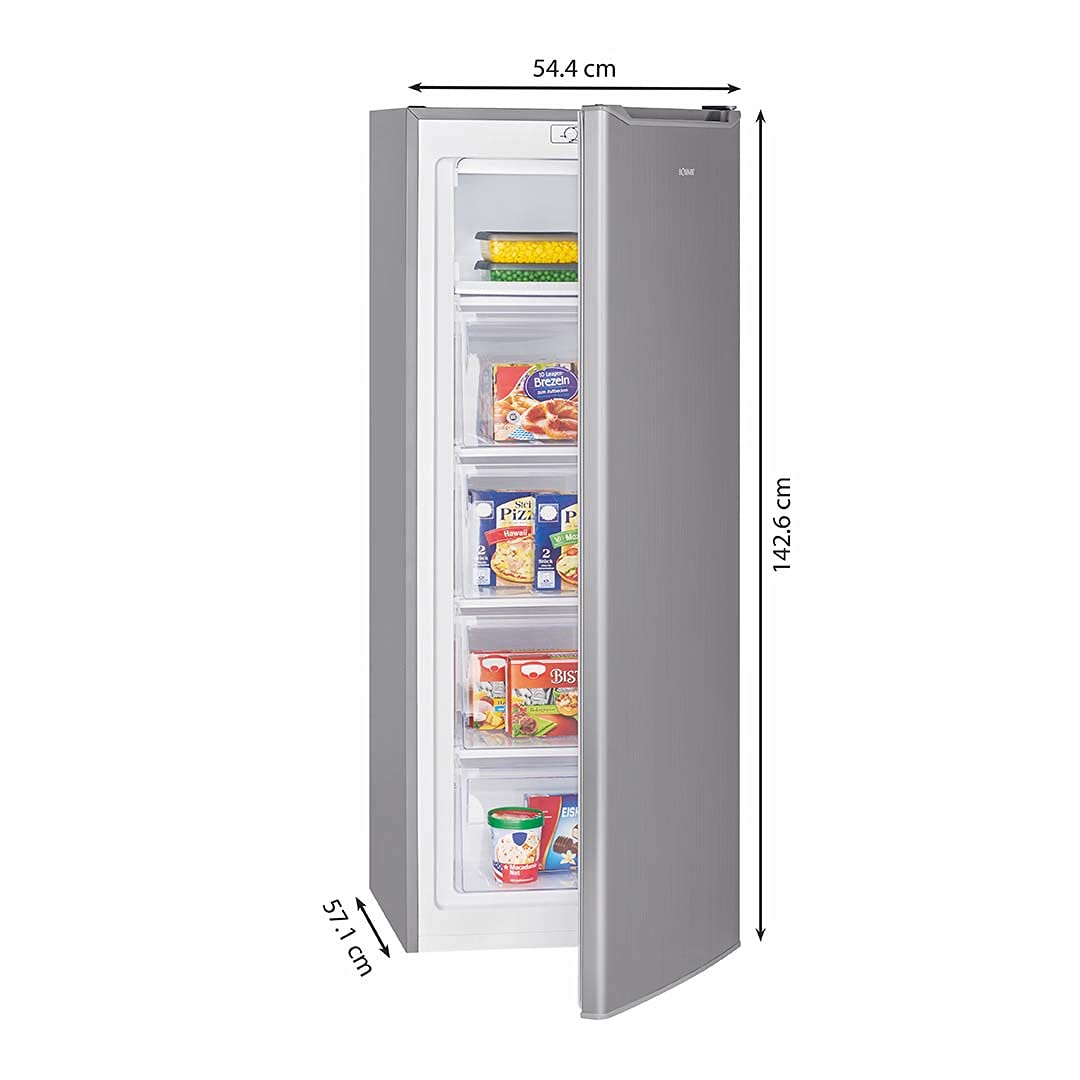 Bomann GS 7340 inox Gefrierschrank 168 Liter 4 Sterne wechselbarer Türanschlag