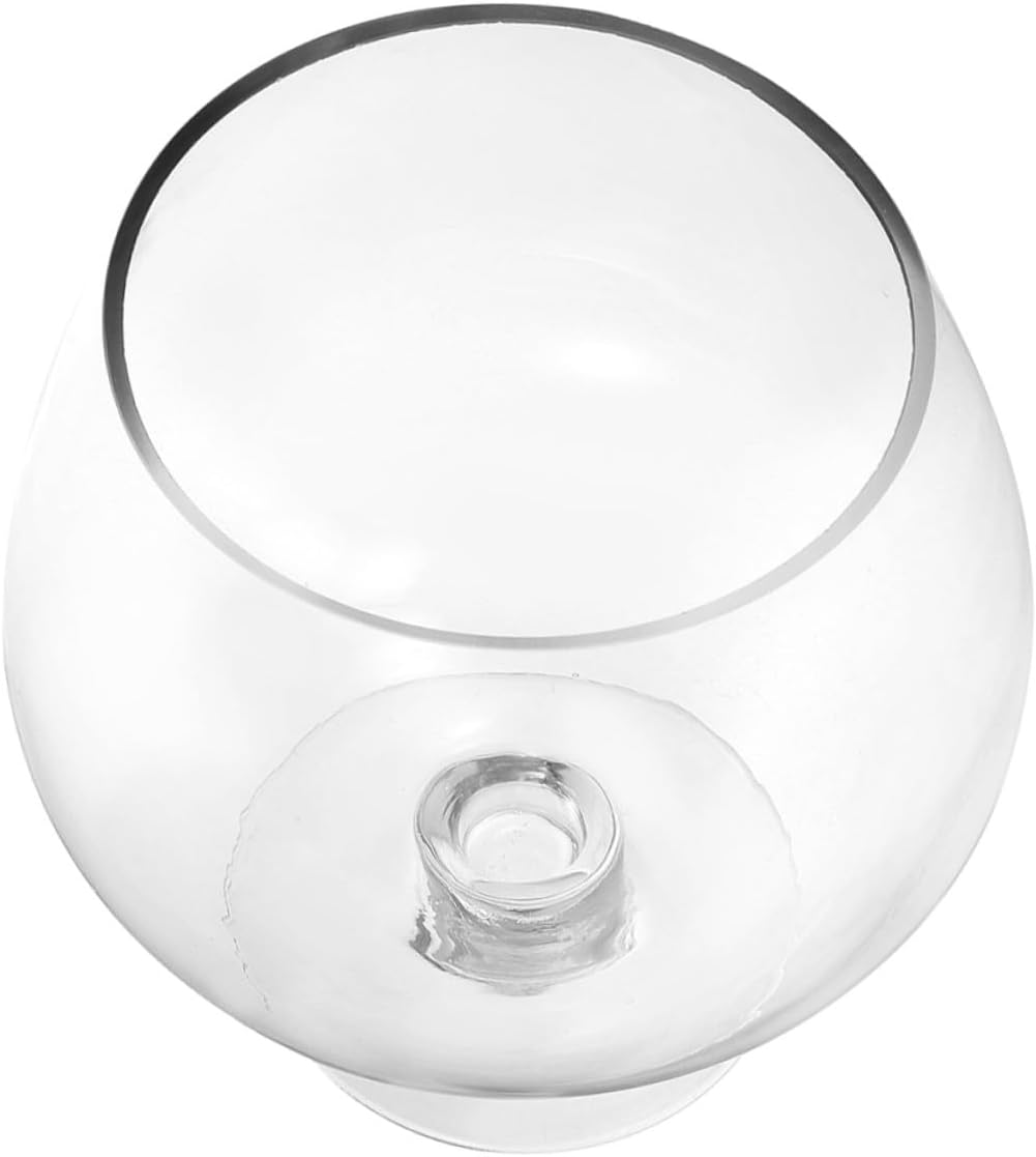 Kichvoe Glass Fish Bowl Aquarium Vase 5000ml Desktop Betta Tank with Hydroponic Plant Holder Decorative Goldfish Aquarium for Office and Home