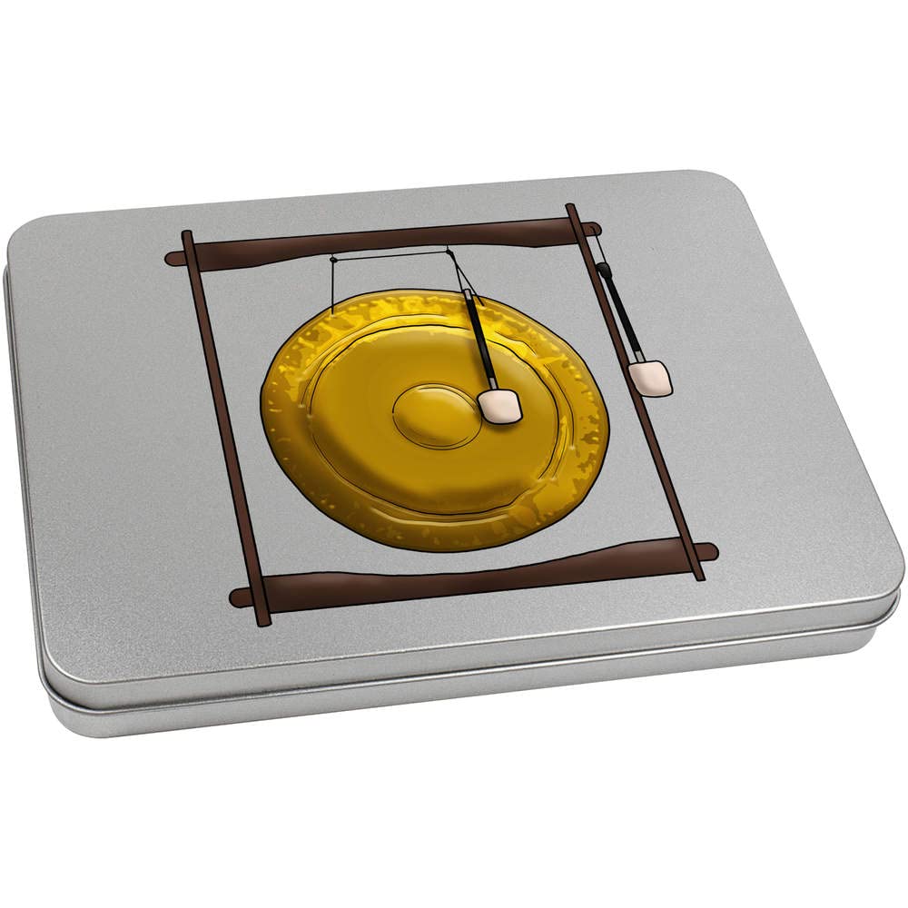 Azeeda 220mm 'Gong' Metal Hinged Tin/Storage Box (TT00170889)