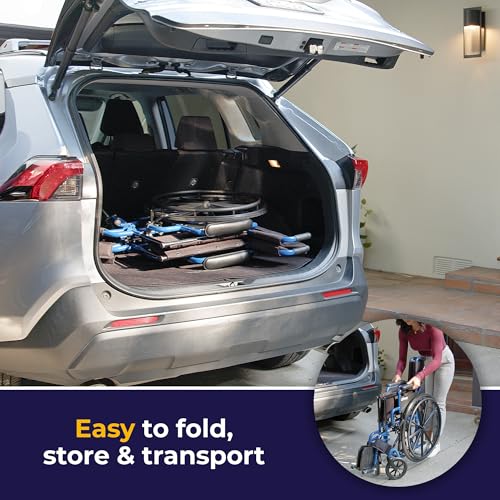 Drive Medical Blue Streak Lightweight Wheelchair - Portable Folding Mobility Aid - Swing-Away Footrests - Desk Arms - Durable Steel Frame - Easy Transport & Storage - 20-Inch Seat by Drive Medical - Image 6