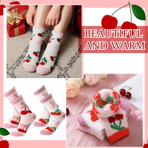 Image of Skicuff 6 Pairs Women Fuzzy Socks Bulk Slipper Warm Sleeping Crew Socks for Women Men Microfiber Soft Holiday Teacher Gifts