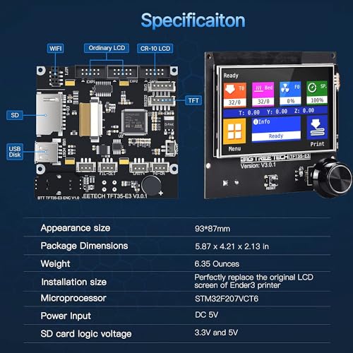 BIGTREETECH SKR Mini E3 V3.0 Control Board +TFT35 E3 V3.0.1 Touch Screen Display 32-Bit Silent Board Integrated with TMC2209 UART Stepper Driver Compatible with Ender 3/5 Ender 3 Pro/V2 3D Printer