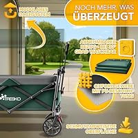 TRESKO® Bollerwagen Faltbar mit Dach, Kühlfach & Seitenrollos bis 150kg – Ansicht 8