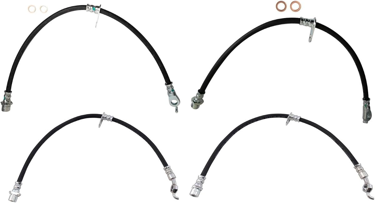 TRQ Brake Hose Set | For 2008-2013 Toyota Highlander