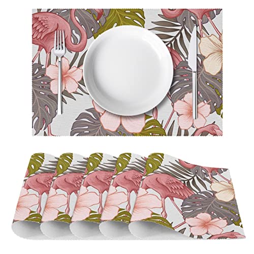 Set de table fleurs tropicales protège table antidérapant contre taches - 3