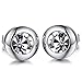 Titanium Stainless Steel-Natural Shell Anti-Allergy Stud Earrings Rhinestone Inlay/Round Loop Shaped Earrings Color Fading Proof