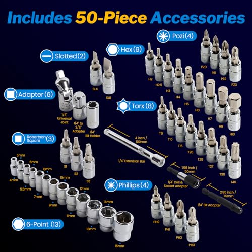 GIREORAN 50PCS Bike Torque Wrench Set