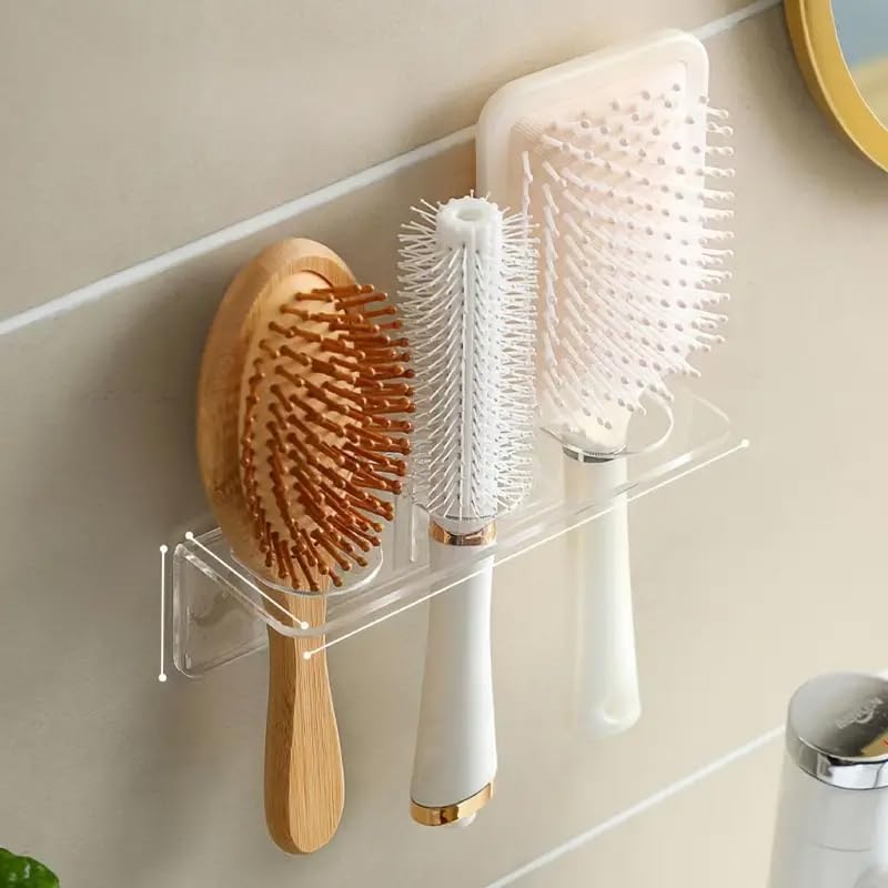 1pc Clear Acrylic Bathroom Organizer, Wall-Mounted No-Drill Storage Rack, Bathroom Organizers And Storage