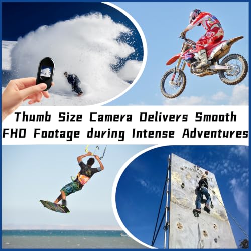 Image of Upgraded 1080P Mini Body Cameras with Audio and Video Recording, POV Camera, Thumb Size Sport Action Camera, Hand Free Camcorder for Cycling,Travel,Pet,Vlogging(64GB), Black