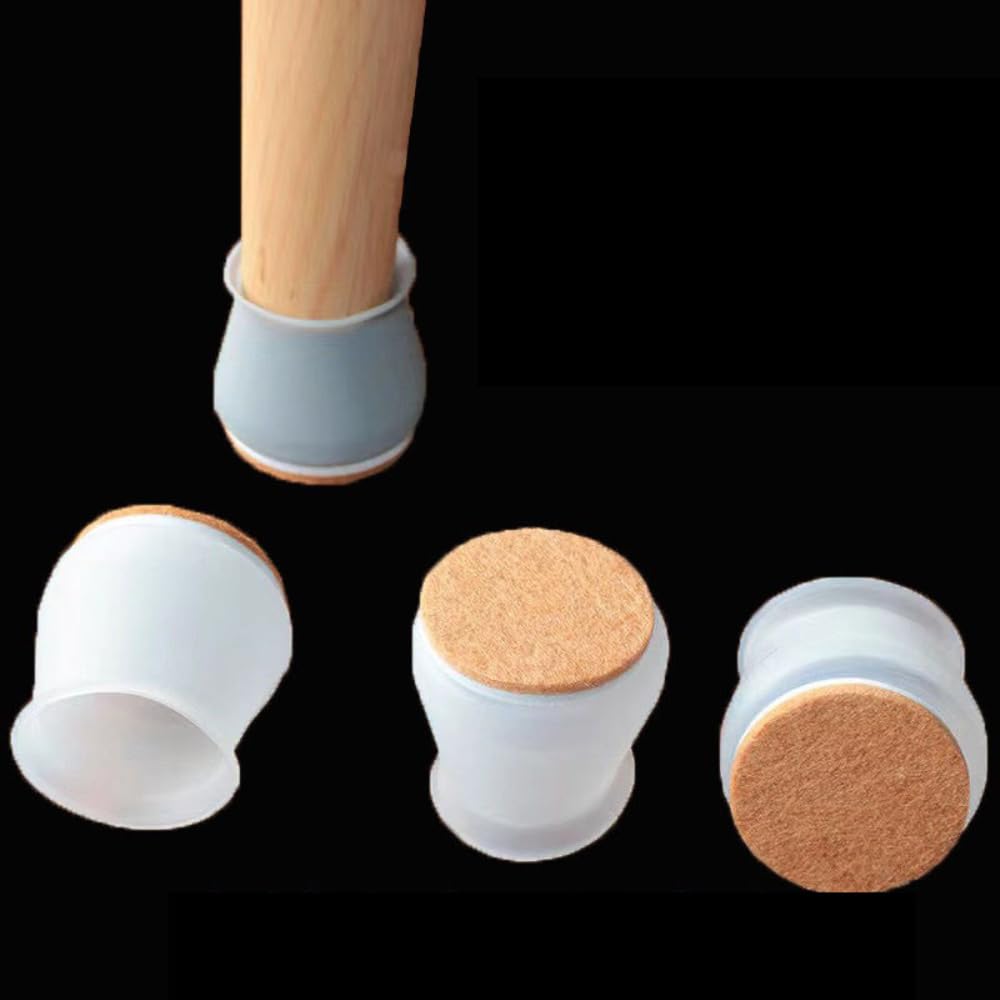 Tapas para patas de escritorio, fundas para pies de sofá, Paquete de 8 protectores de patas de silla con fieltro, deslizadores de fieltro for sillas, protectores pequeños for sillas(White)