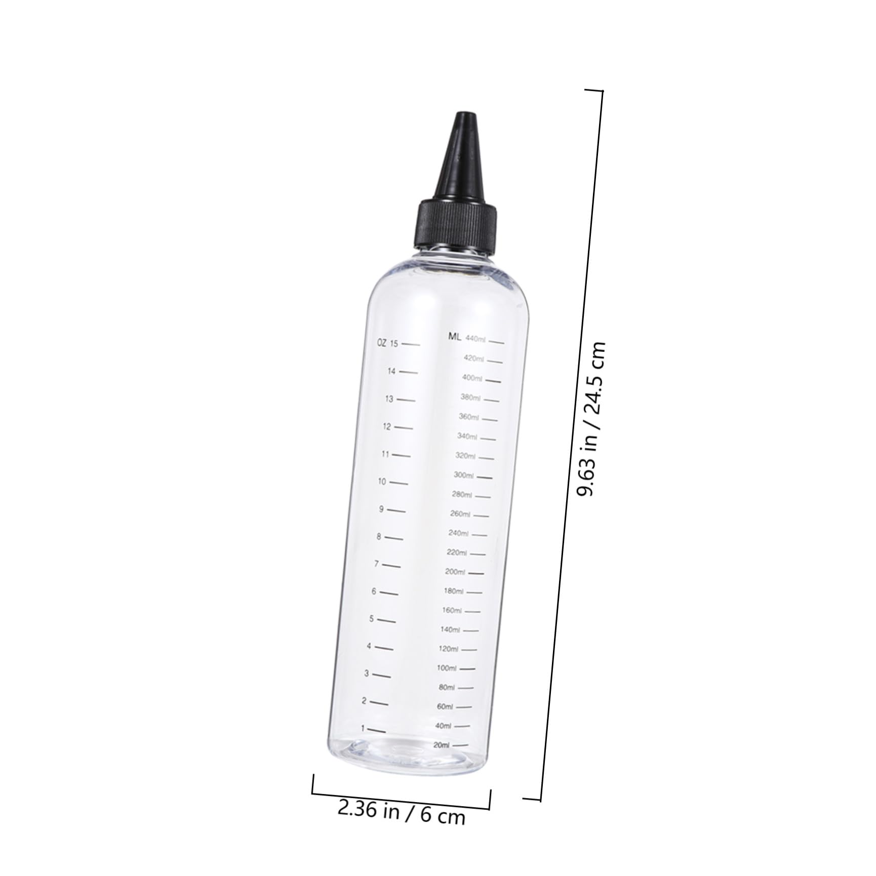 UKCOCO Botellas Exprimibles Transparentes Medidoras 12 Unidades 500 Ml para Peluquería Cuidado del Cabello Aplicación de Líquidos Permanentes Punta de Aguja