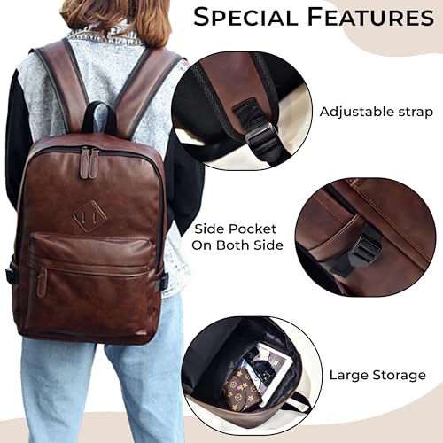 Image of Kraptick Multi-functional Backpack-Waterproof Laptop Backpack, Office Bag with PU Leather Design, Professional Bag for Laptops and Work, Durable and Stylish Bags for Travel
