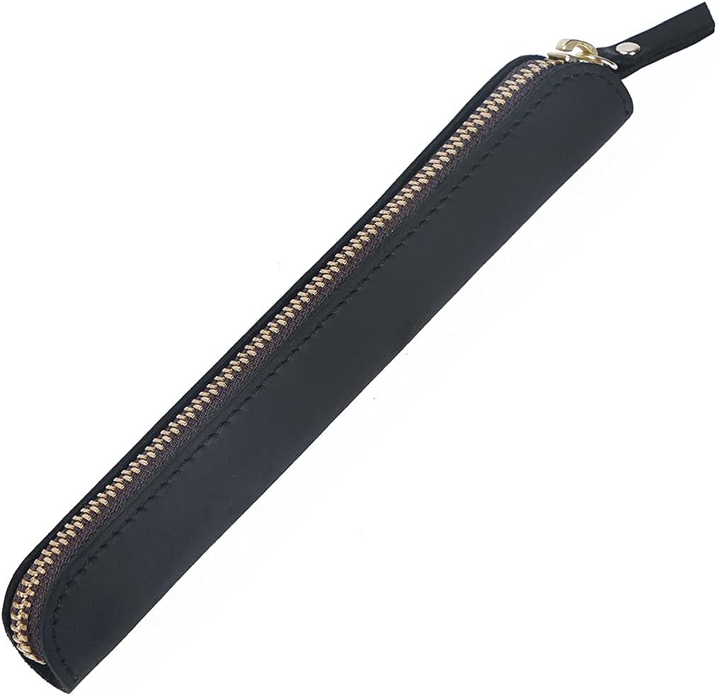 Aabellay Genius Leather Pencil Holder Stylus Pens Protected Pouch Sleeve Case Pencil Bags Storage Organizer Lock Pen Pencil Makeup Bag