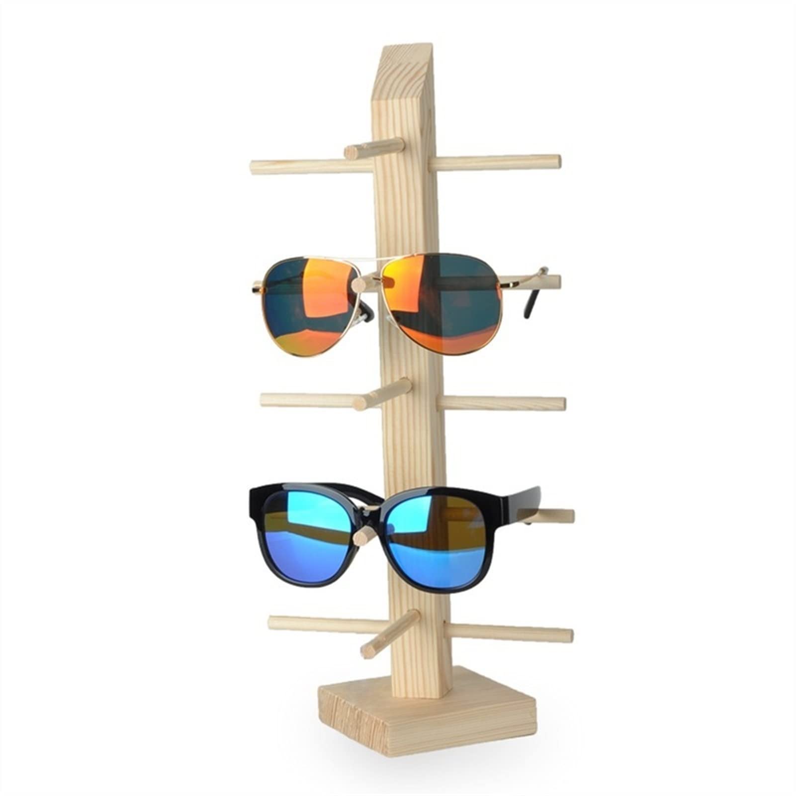 Espositore per Occhiali da Sole Occhiali da sole Occhiali da vista Occhiali da vista in legno Scaffale Occhiali da vista Show Show Stand Holder Rack 6 Taglie Per Esposizione Commerciale Domestica Nego