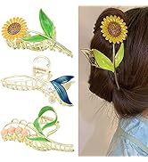 Eddie Munson Flower Leaf Hair Claw Clips Set for Women Girls-Butterfly Metal Large Hairpin Claw C...
