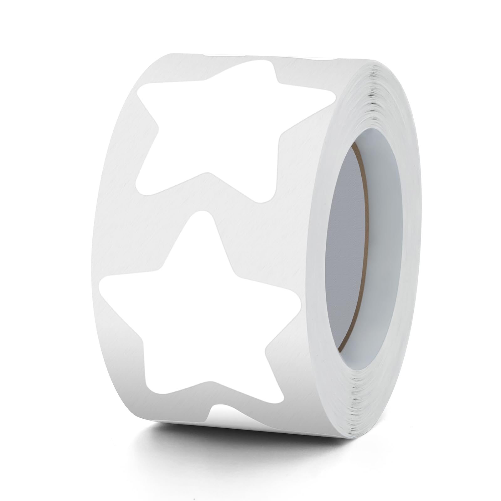 Meitaat White Star Stickers Roll 1.5 Inch Self-Adhesive Stars Labels Waterproof Removable for Children Teacher Business 500 PCS