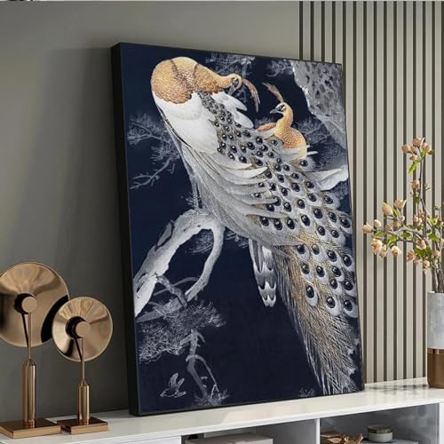 Poster oiseaux et deux paons vintage, décoration murale cuadros 30x50