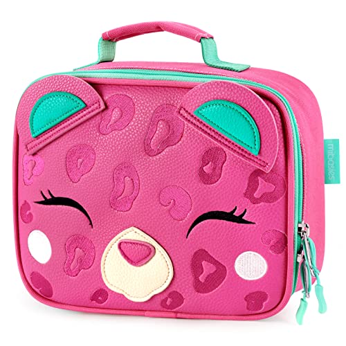 mibasies Kids Lunch Box for Girls Toddler, Insulated and Reusable Lunch Bag for School, Leopard