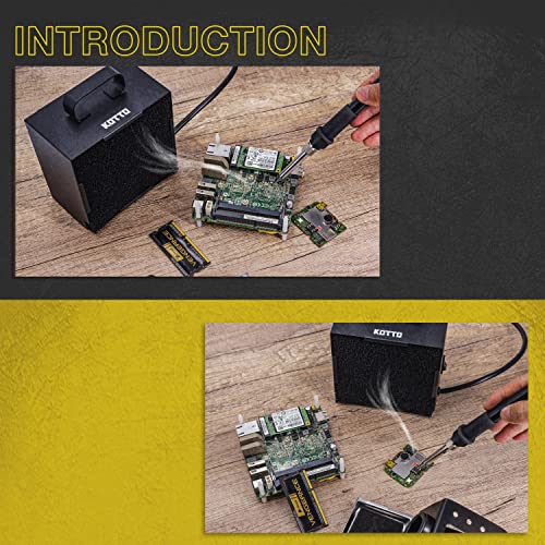 Image of KOTTO Solder Smoke Absorber Remover Fume Extractor Smoke Prevention Absorber DIY Working Fan for Soldering Station (Black)