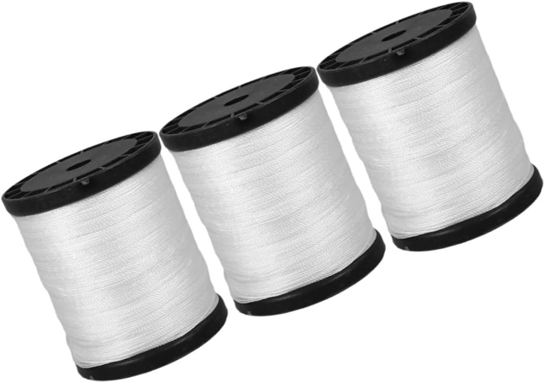 LABRIMP Construction Nylon Twine Cord 3 Rolls White Masonry Nylon String Line for Building Sites Outdoor Projects Sturdy Masonry Twisted String for Construction Use