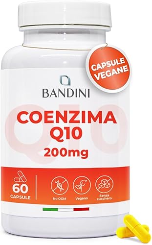 Coenzima Q10 Vegano 200mg, Integratore per Energia e Benessere, Confezione 90 Capsule, Formula Vegana Senza OGM Generico - integratore